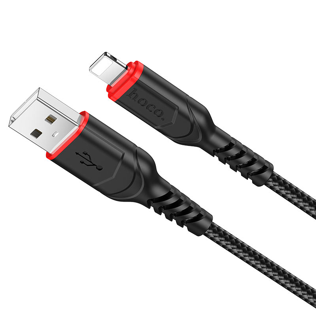 Cable Hoco X59 Victory USB A Lightning 2.4A 1m Negro 1