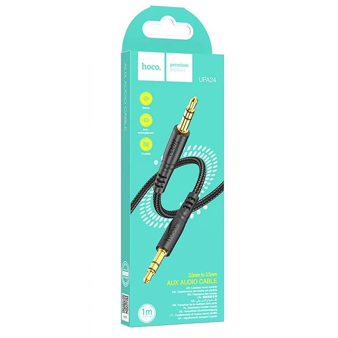 Cable Auxiliar Hoco UPA24 Smooth Jack 3.5mm 1m Negro 2