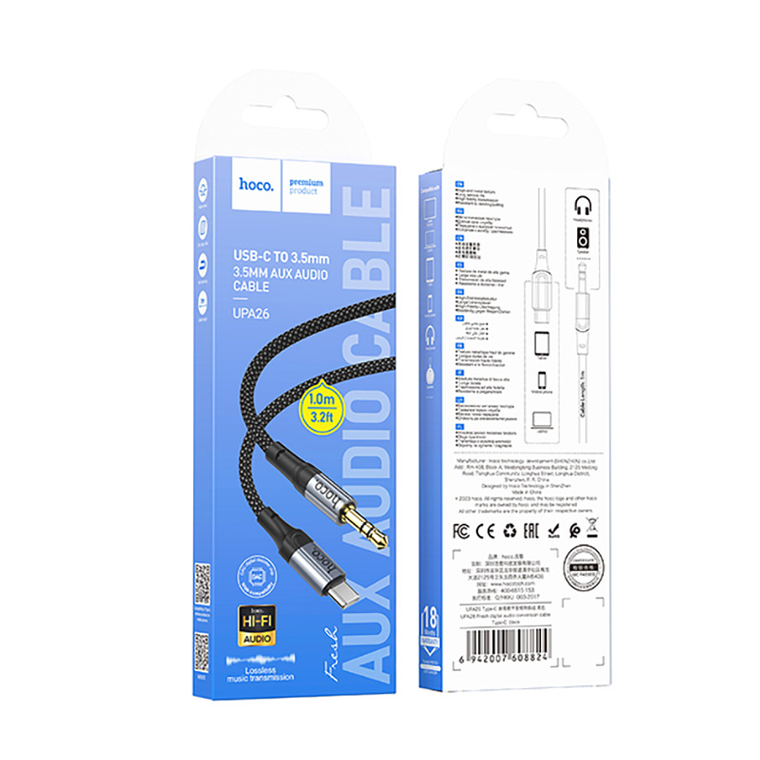 Cable Audio Hoco UPA26 Tipo C Negro 2