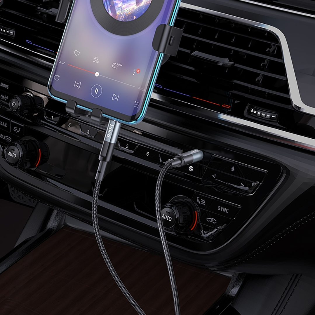 Cable de Audio Hoco UPA23 Jack 3.5mm a Jack 3.5mm Metal Grey 5