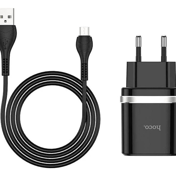 Cargador Hoco C12Q con cable Micro Qc3.0 Negro  3