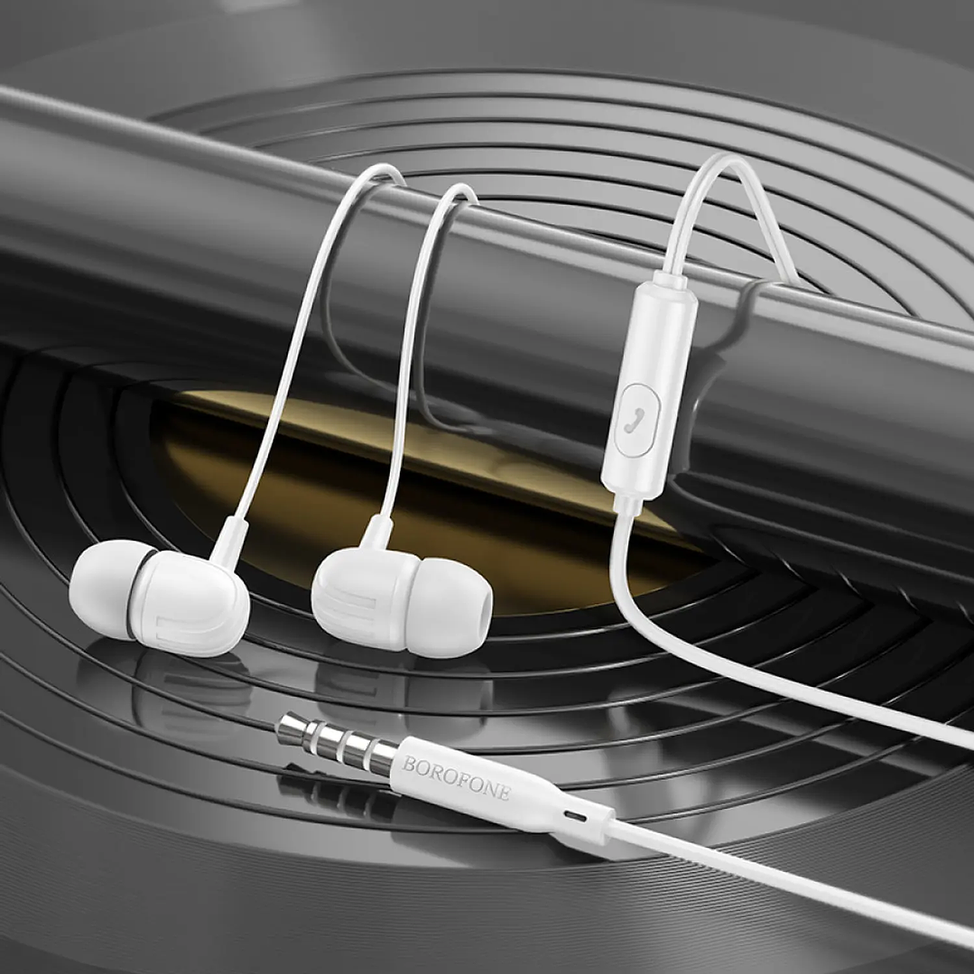 Audífonos BOROFONE Manos Libre BM77 ASCENDING 3.5MM BLANCO 3