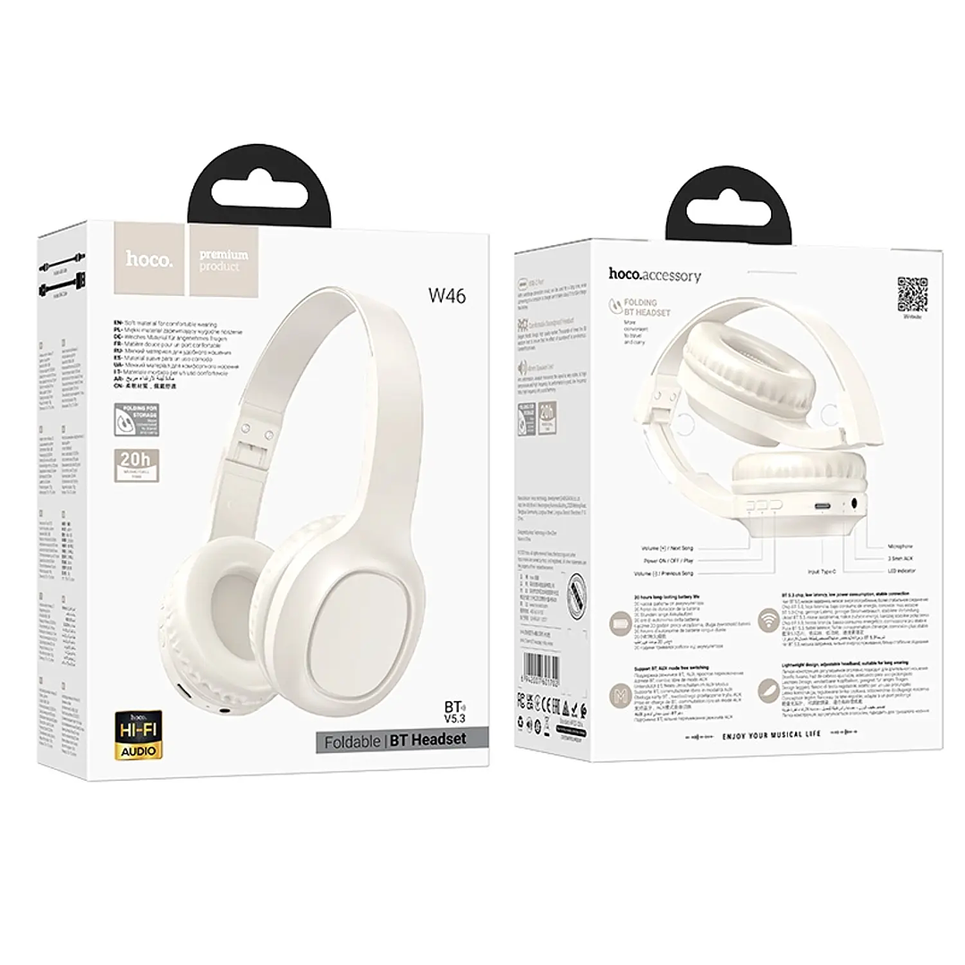 Audífonos HOCO W46 CHARM BLANCO 2