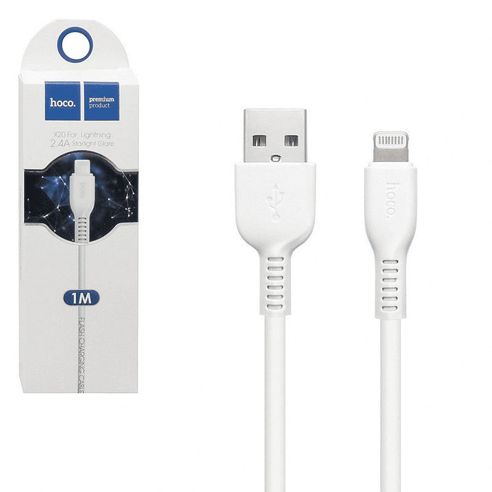 Cable HOCO X20 USB-LIGHTNING BLANCO  5
