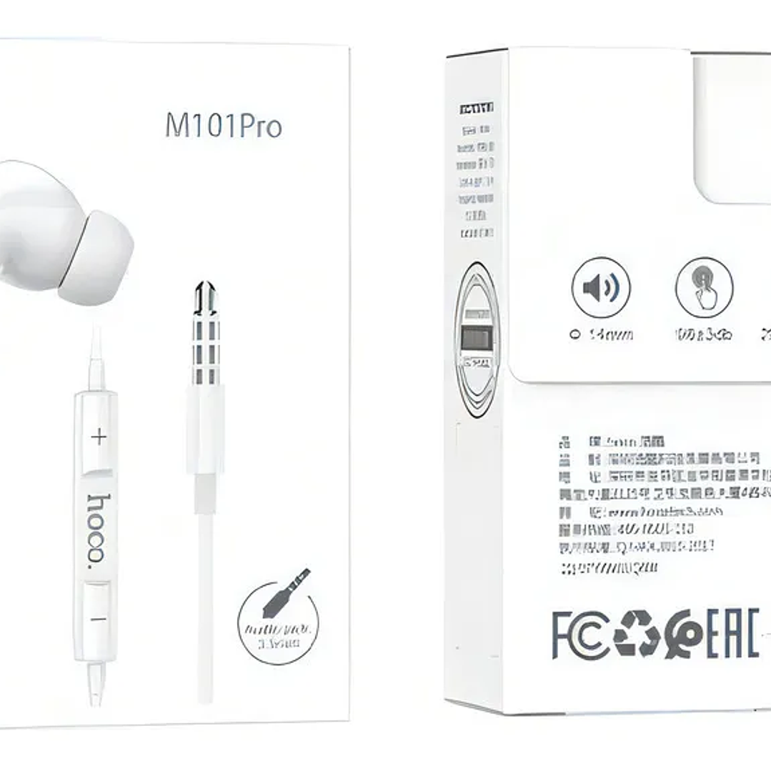 Audífonos Manos Libre HOCO M101 Pro Crystal 3.5 BLANCO 3