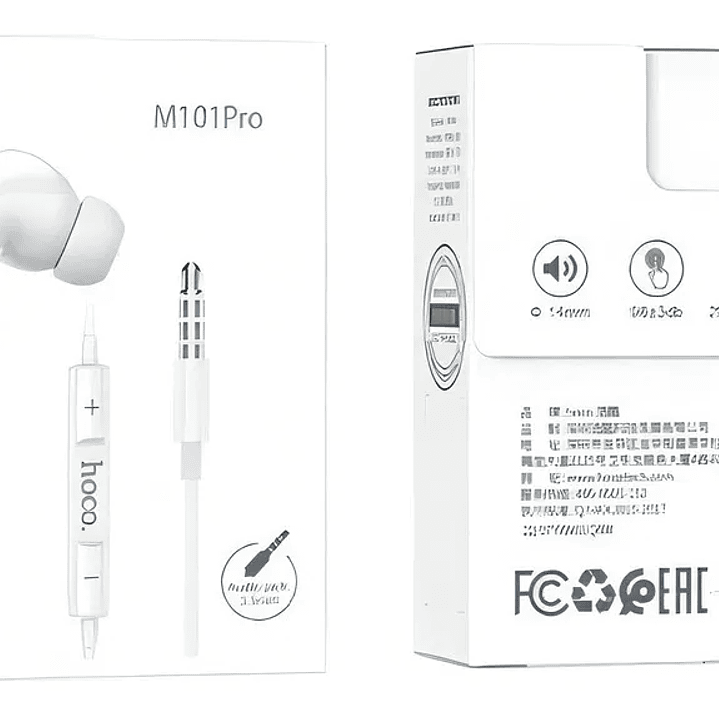 Audífonos Manos Libre HOCO M101 Pro Crystal 3.5 BLANCO 3