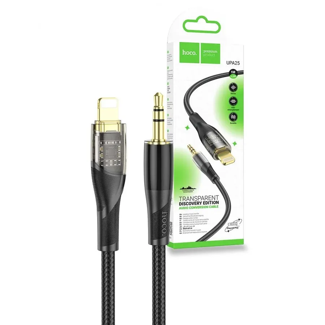 Cable Audio HOCO UPA25 Aux 3.5 - LIGHTNING Negro 2