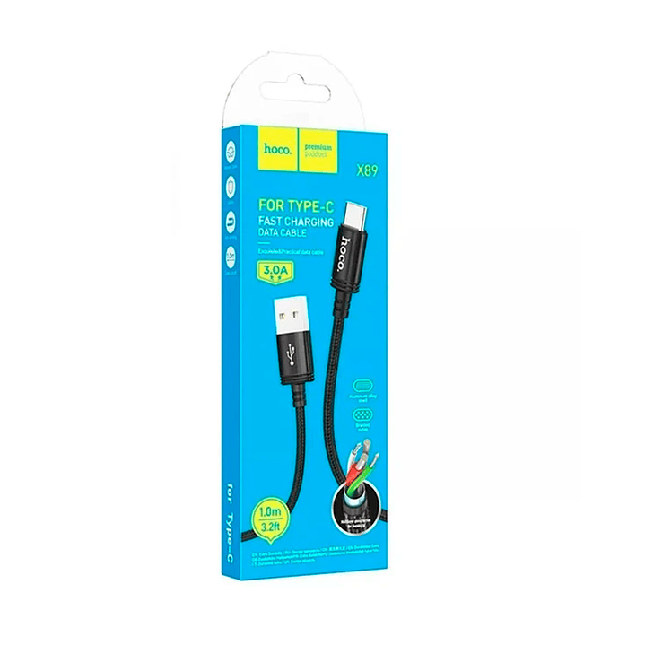 Cable HOCO X89 USB - TIPO C NEGRO 2
