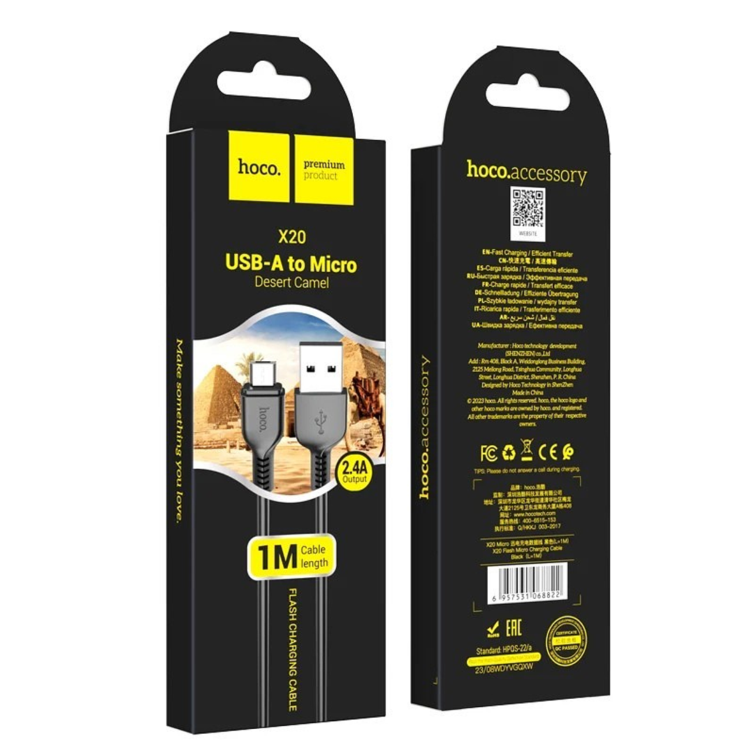 Cable Hoco X20 Micro 1M Negro  3