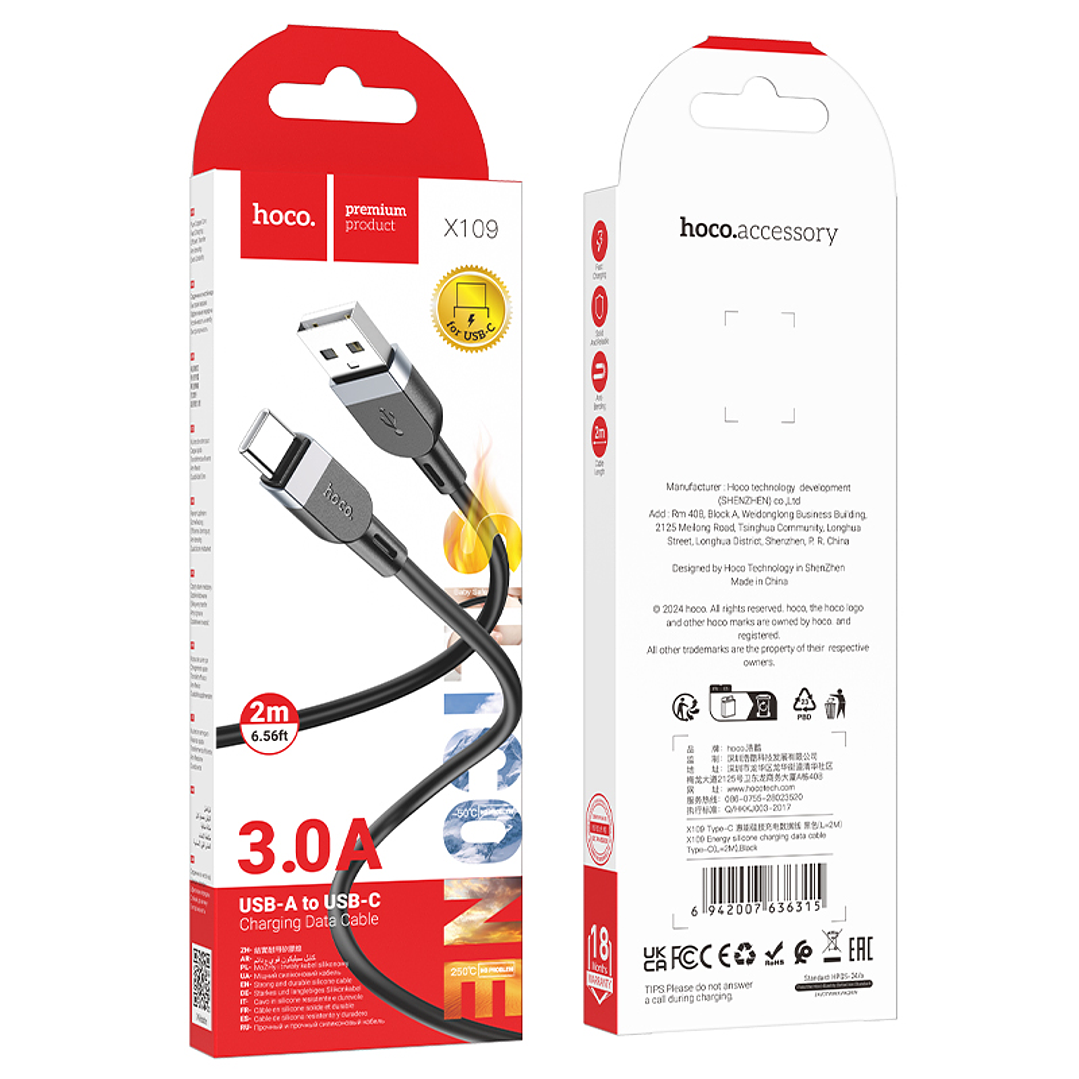Cable Hoco X109 Tipo C 2M Negro 4