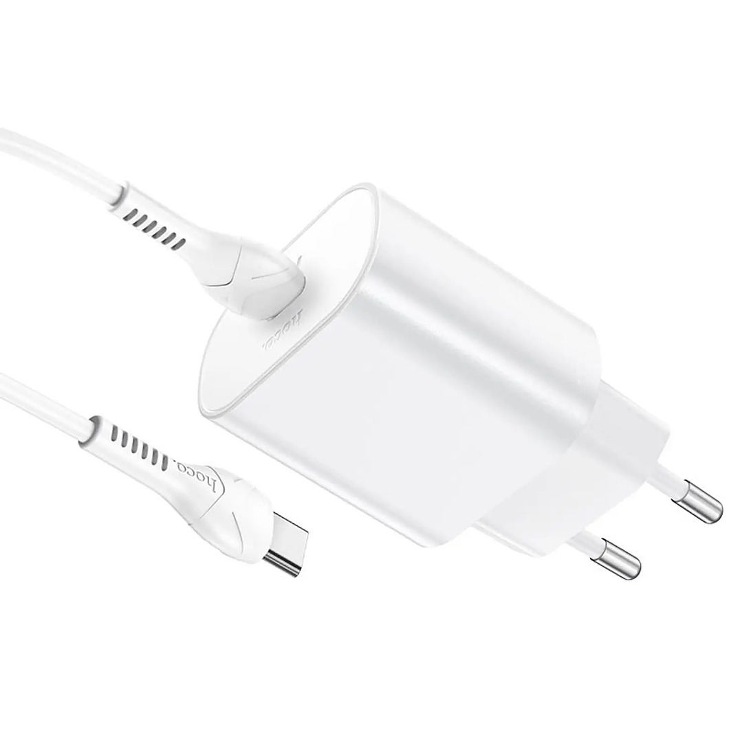 Cargador con cable USB C a C HOCO N22 PD25W BLANCO 2