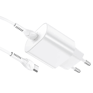 Cargador con cable USB C a C HOCO N22 PD25W BLANCO