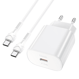 Cargador con cable USB C a C HOCO N22 PD25W BLANCO
