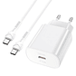 Cargador con cable USB C a C HOCO N22 PD25W BLANCO - Miniatura 1