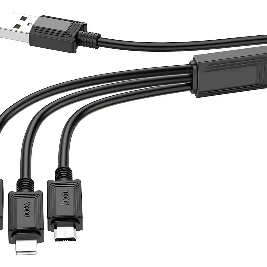Cable USB 3 en 1 (Micro - Lightning - USB-C) Hoco X74 1