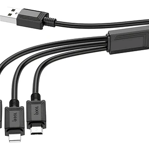 Cable USB 3 en 1 (Micro - Lightning - USB-C) Hoco X74