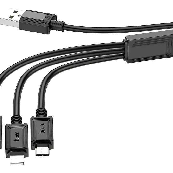 Cable USB 3 en 1 (Micro - Lightning - USB-C) Hoco X74 1
