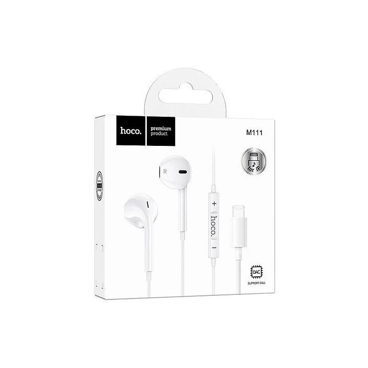 Audífonos Manos Libre HOCO M111 Primero Lightning Blanco  4