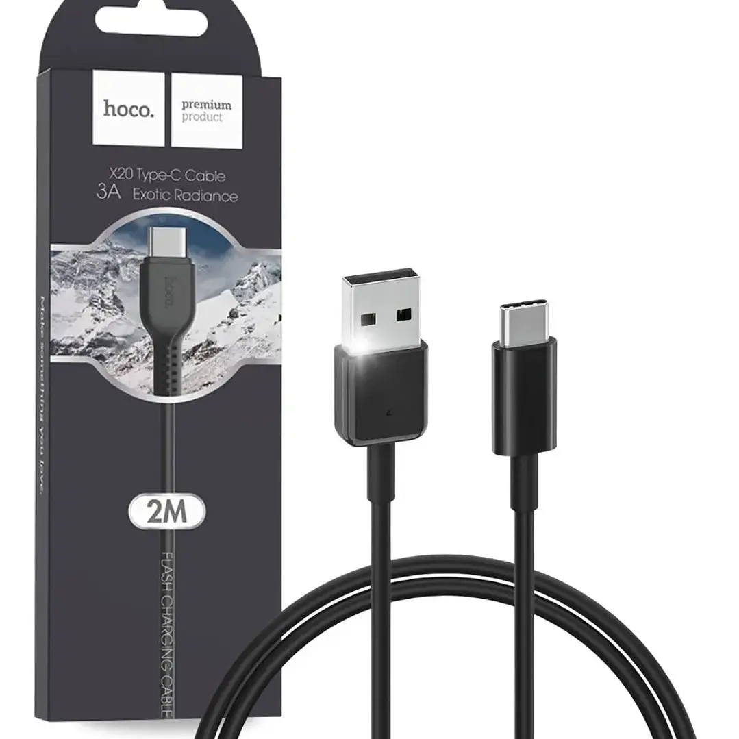 Cable Hoco X20 USB - C 2M Negro 1