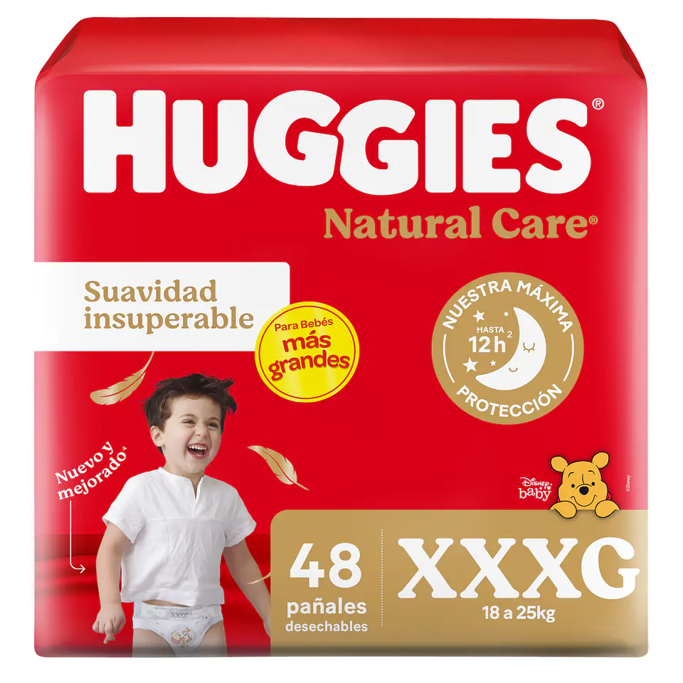 Pañales Huggies Natural Care - Talla Xxxg 48 Un Tamaño G 2