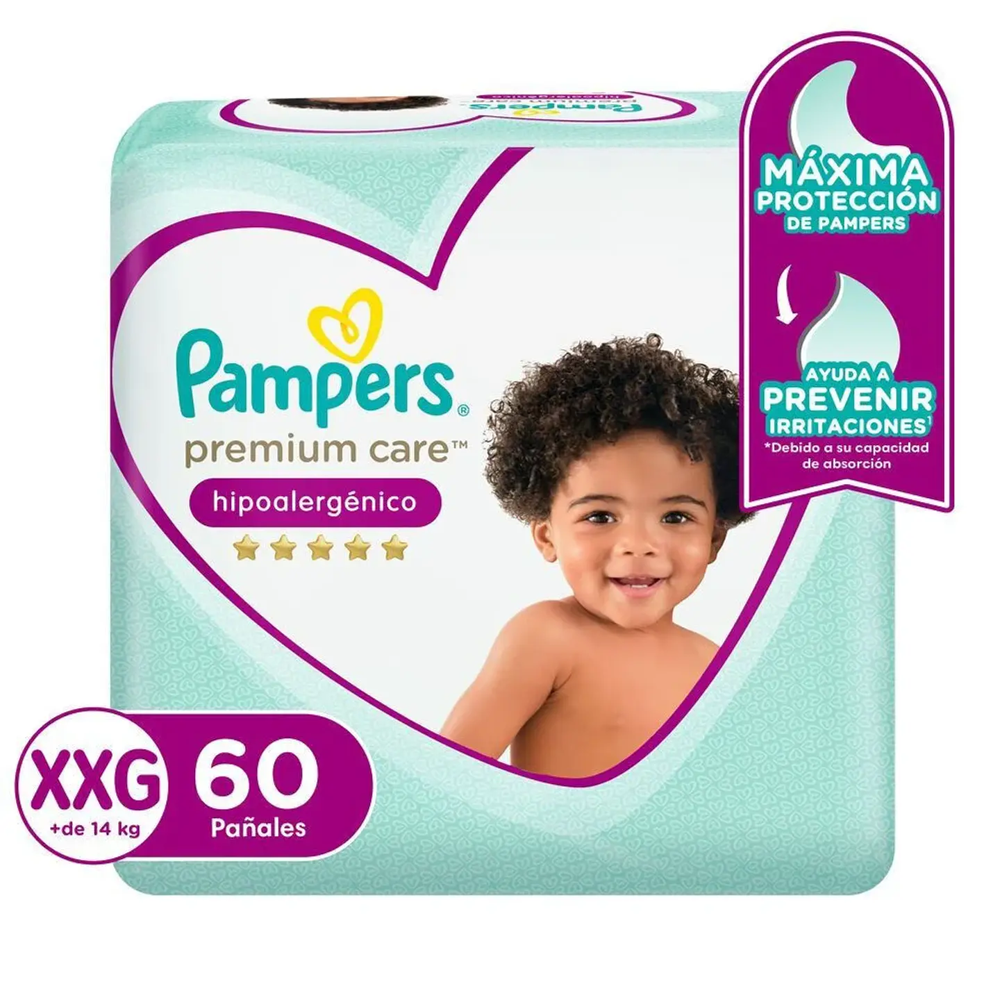 Pampers Premium Care Talla Xxg 60 Und. 1