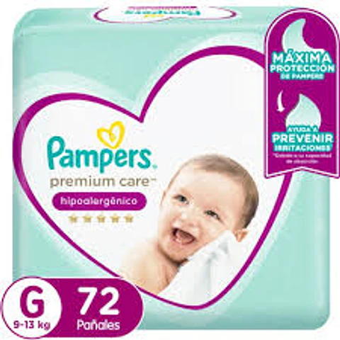 Pañales Pampers Premium Care G 72 un Tamaño Grande