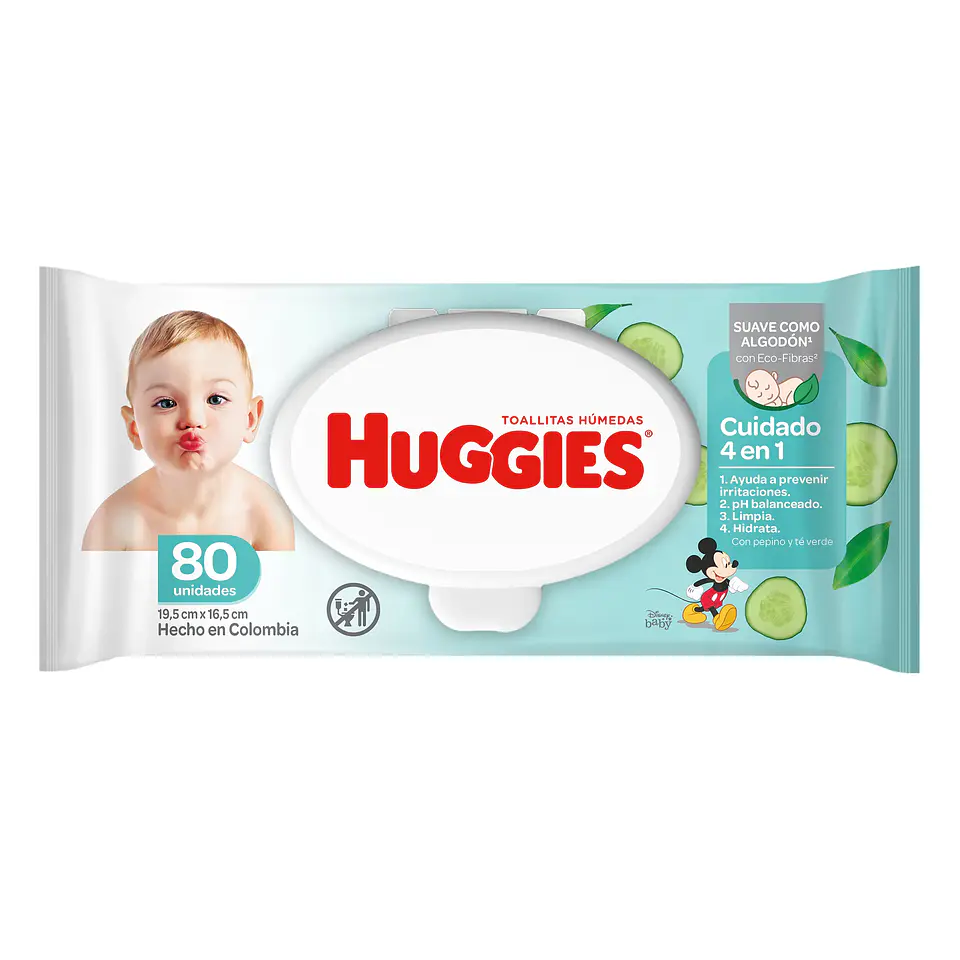 Toallitas Húmedas Huggies Pepino - 6 Bolsas 80 Un. 2