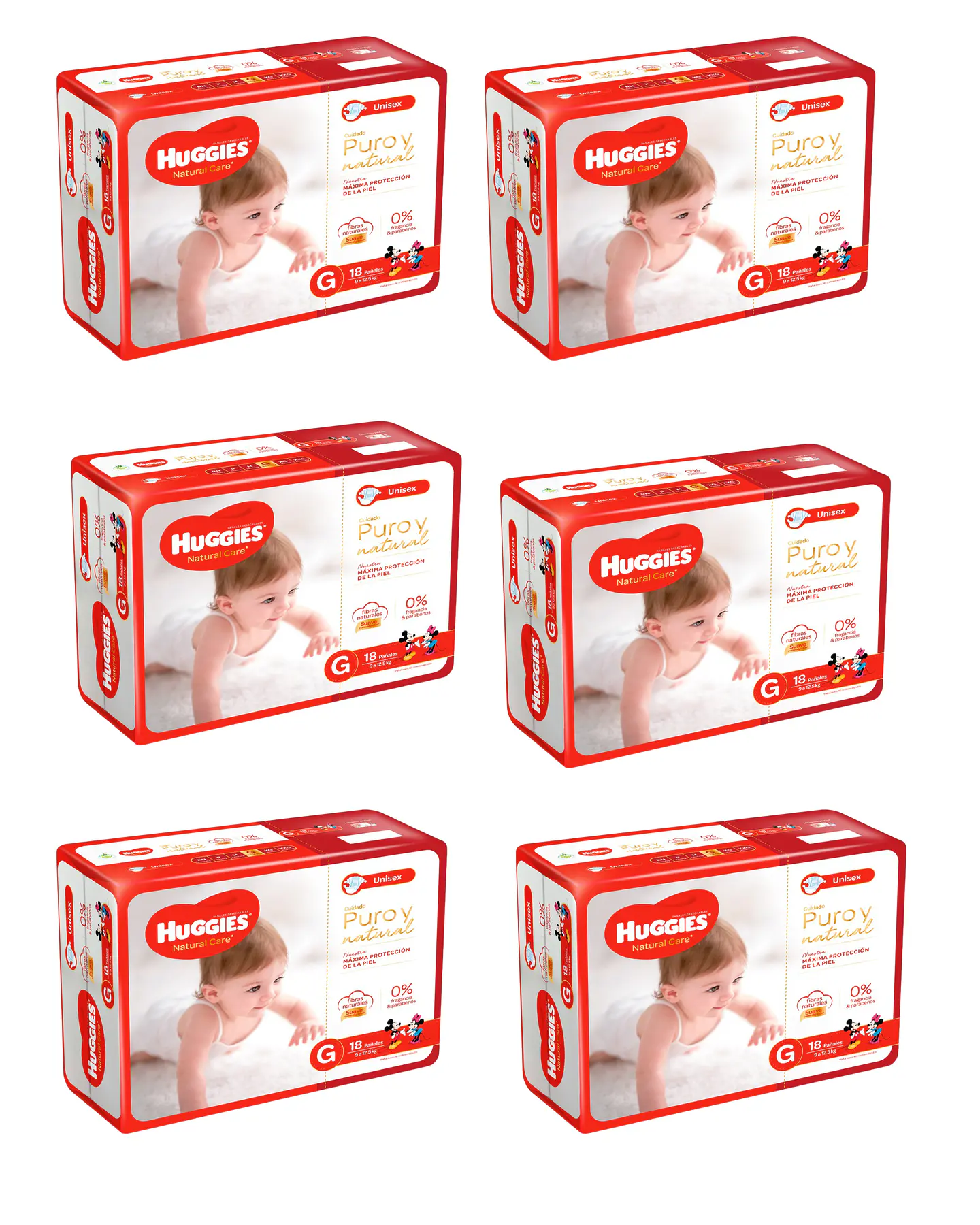 Pañales Huggies Natural Care 108 Unidades Talla G 1