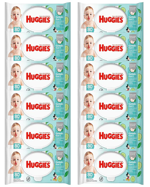 Toallitas Humedas 12 Pqt X 80 Unid Huggies Pepino