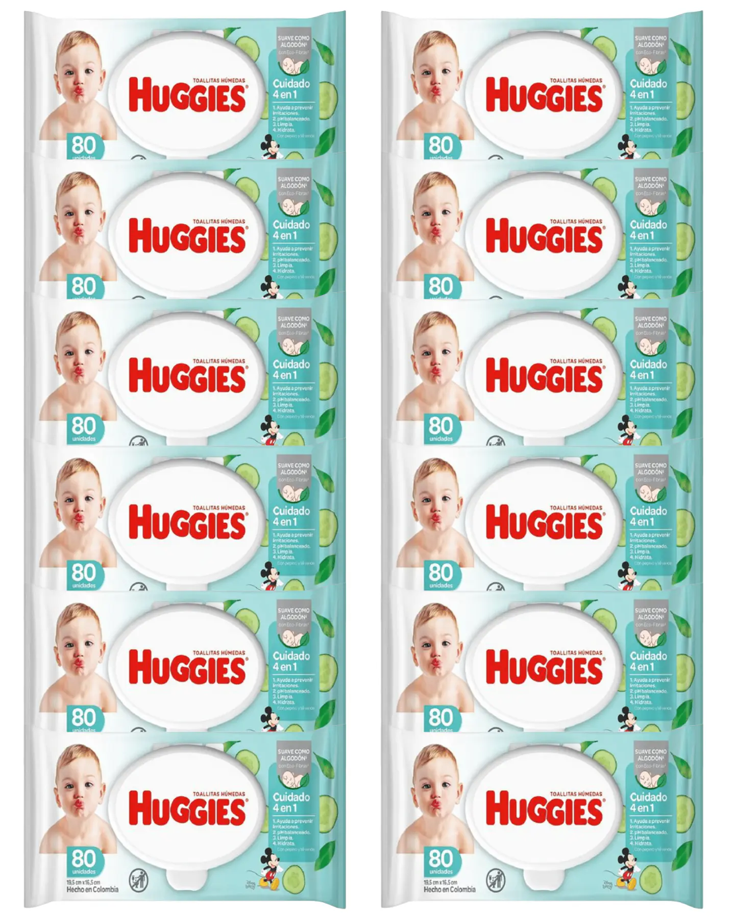 Toallitas Humedas Huggies Pepino 12 Paquetes X 80 Un. 2