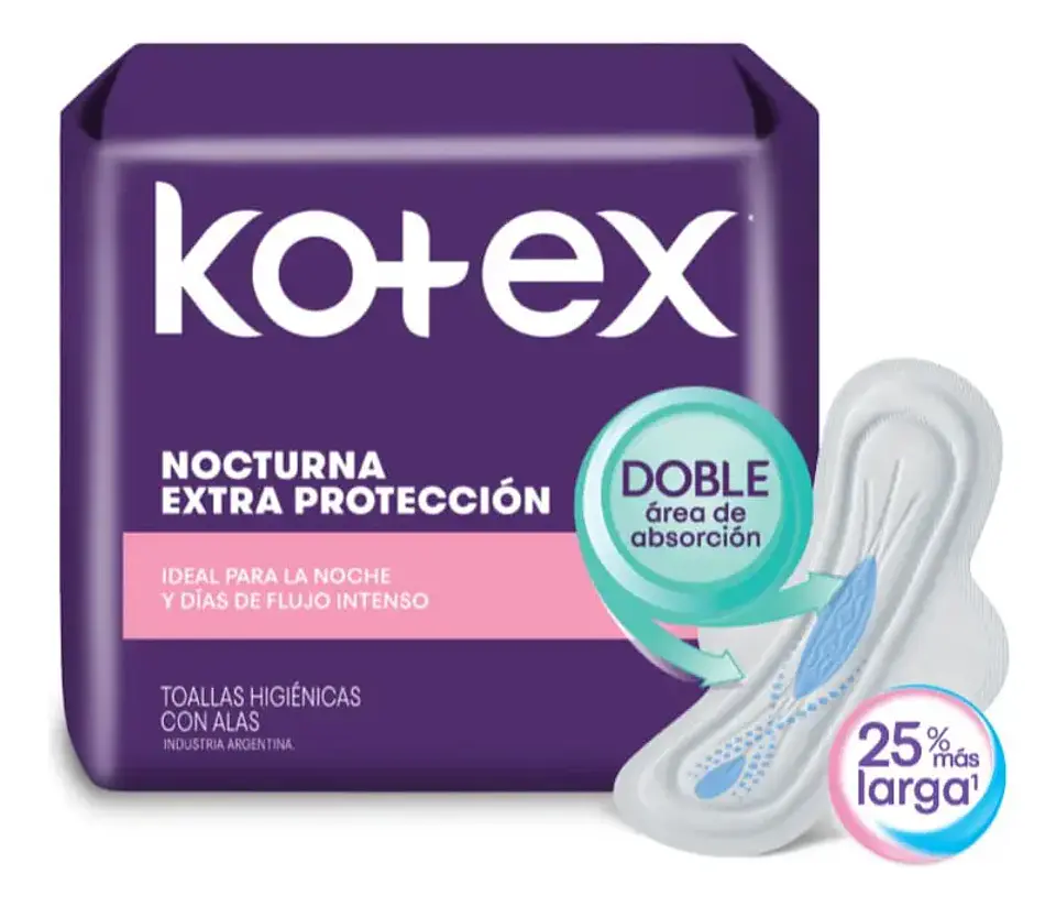 Kotex Nocturna Toallas Femeninas Con Alas 16 Unidades 2
