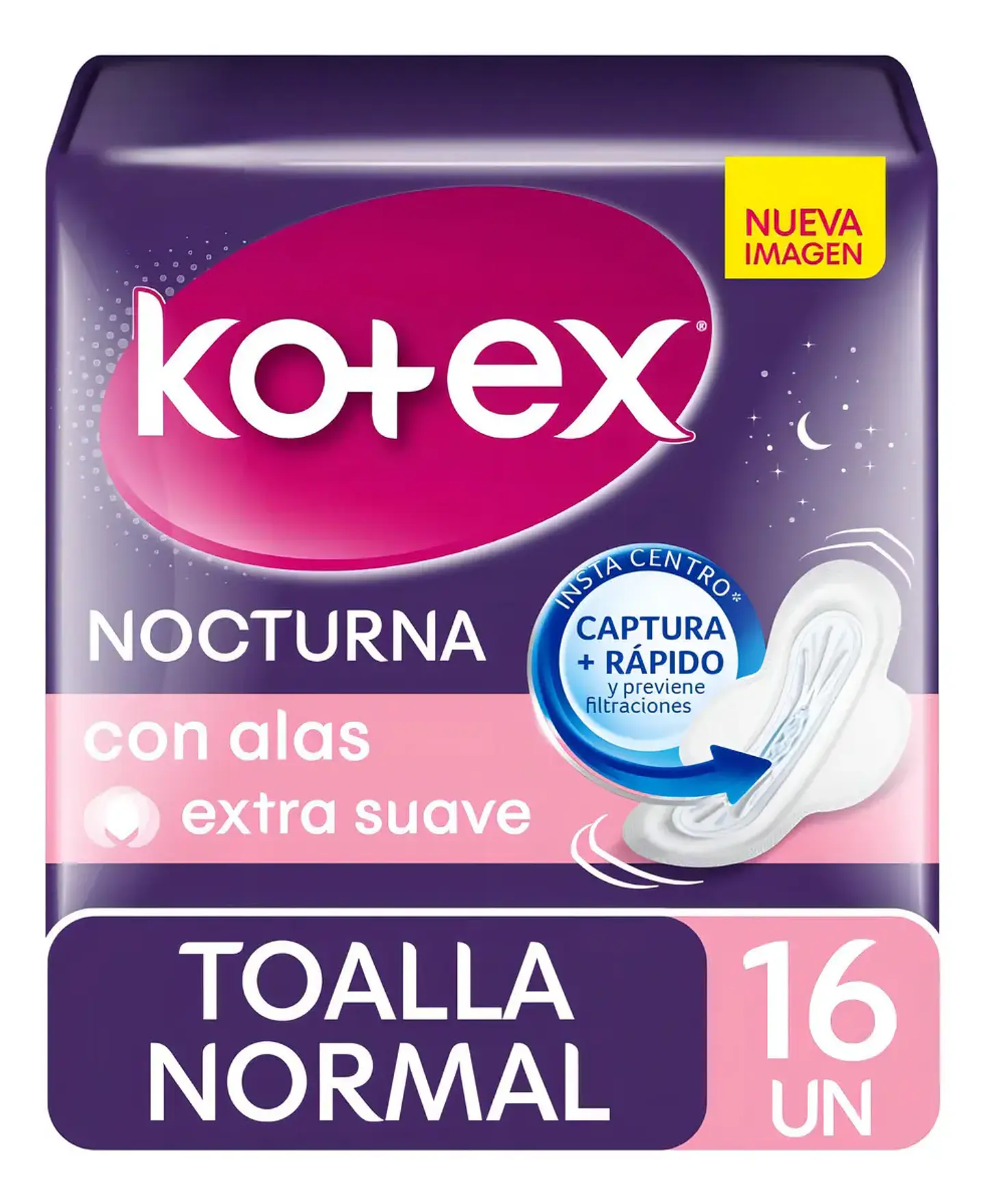 Kotex Nocturna Toallas Femeninas Con Alas 16 Unidades 3