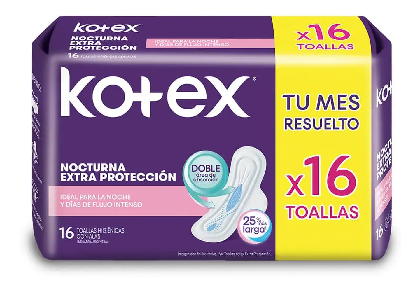 Kotex Nocturna Toallas Femeninas Con Alas 16 Unidades 4