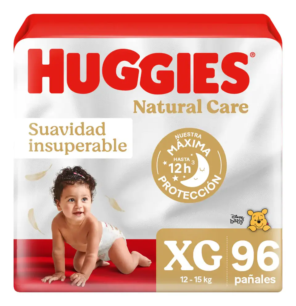 Pañales Huggies Natural Care Mensual XG X96 1