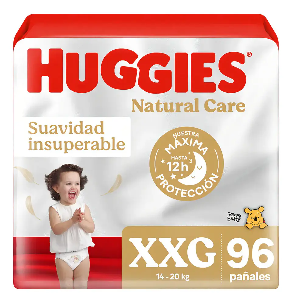 Pañales Huggies Natural Care Mensual XXG X96 1