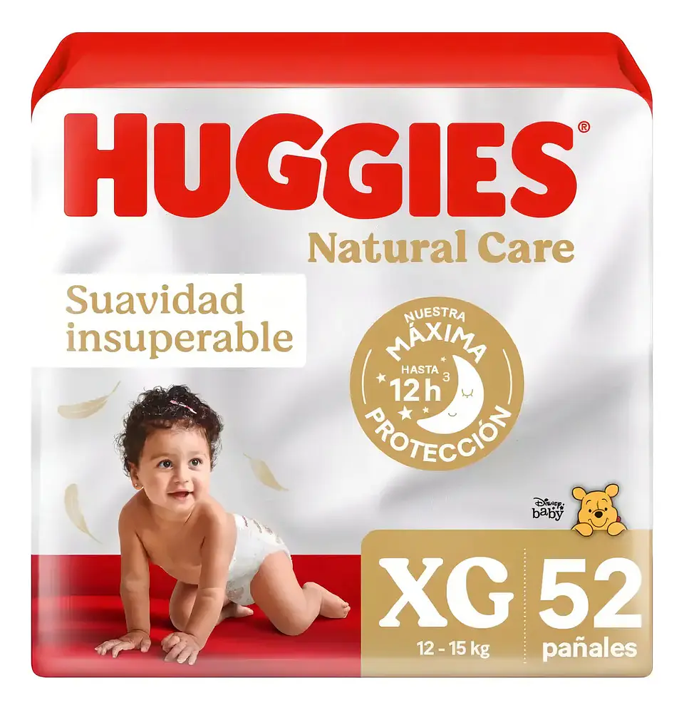 Pañales Huggies Natural Care sin género  XG x 52 1