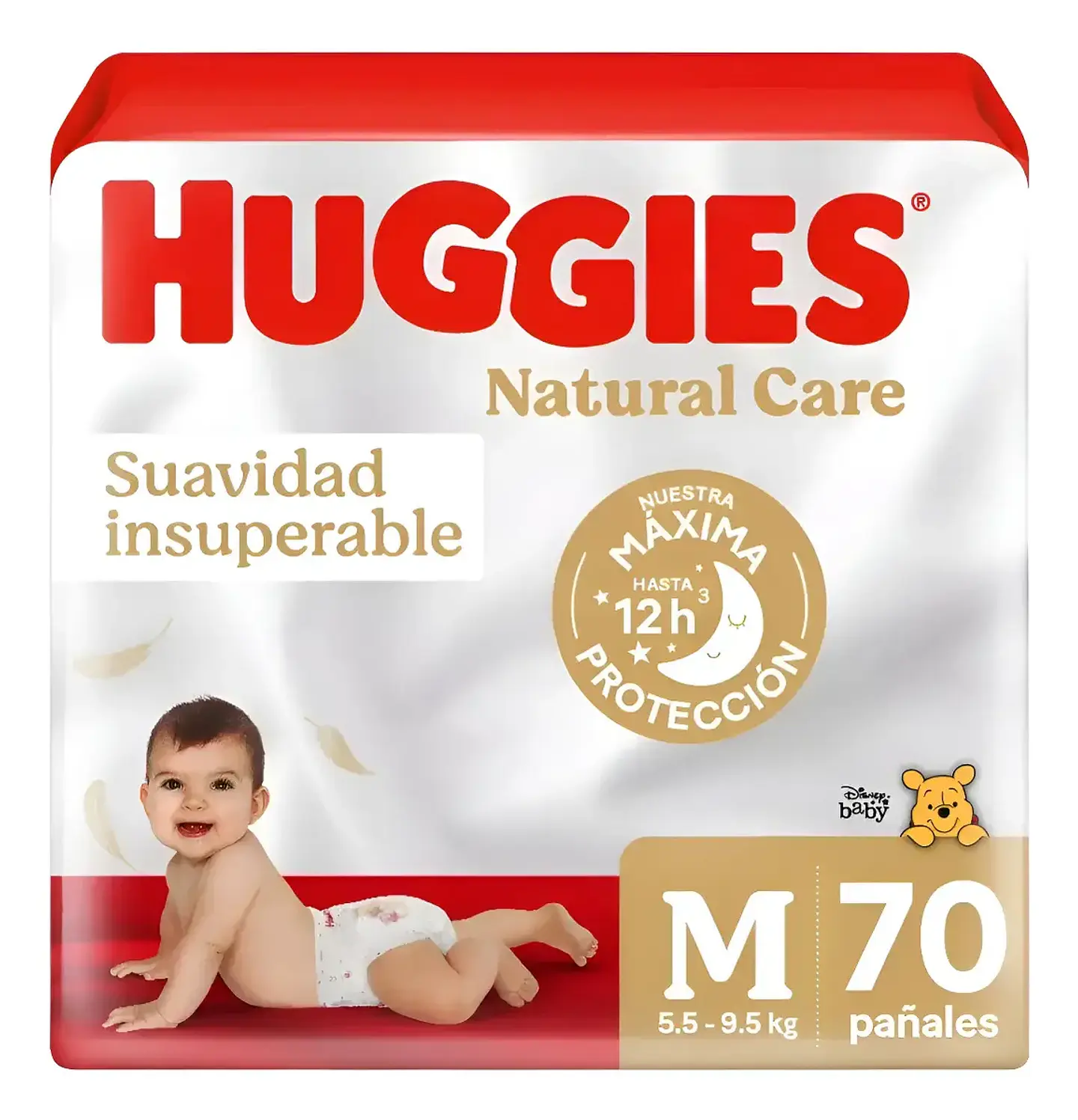 Pañales Huggies Natural Xtra Care M X 70 Pañales Mediano (m) Sin Género 1