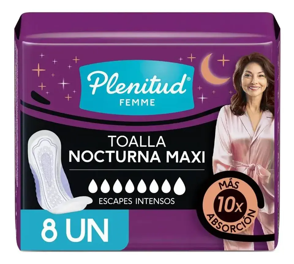 Toalla Adulto Nocturna Plenitud Femme 8 Unidades 1