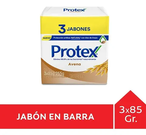 Tripack Jabón Protex Avena 255 Gr C/u
