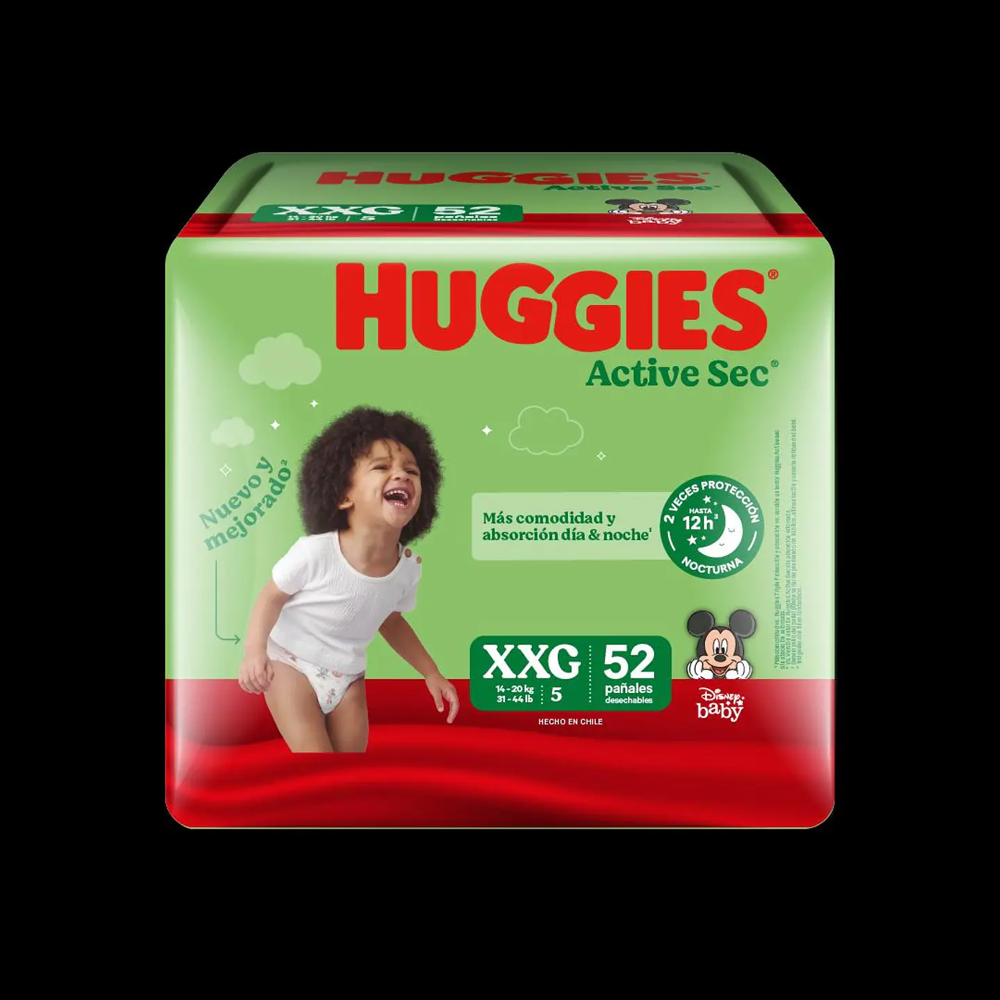 Pañales Huggies Active Sec 52 Un. Talla XXG 4