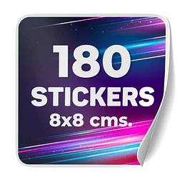 180 Stickers 8x8 cms