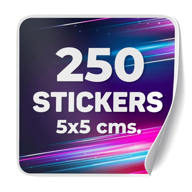 250 Stickers 10x10 cms