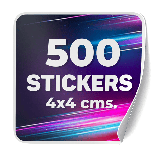 500 Stickers 4x4 cms