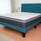 Cama Europea King Base Dividida + Respaldo Capitones Turquesa+Colchon - Miniatura 2