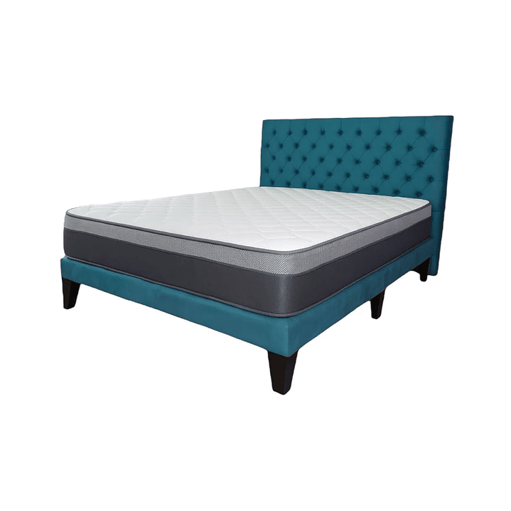 Cama Europea Super King + Respaldo Capitones + Colchón Pilow Funcional 2