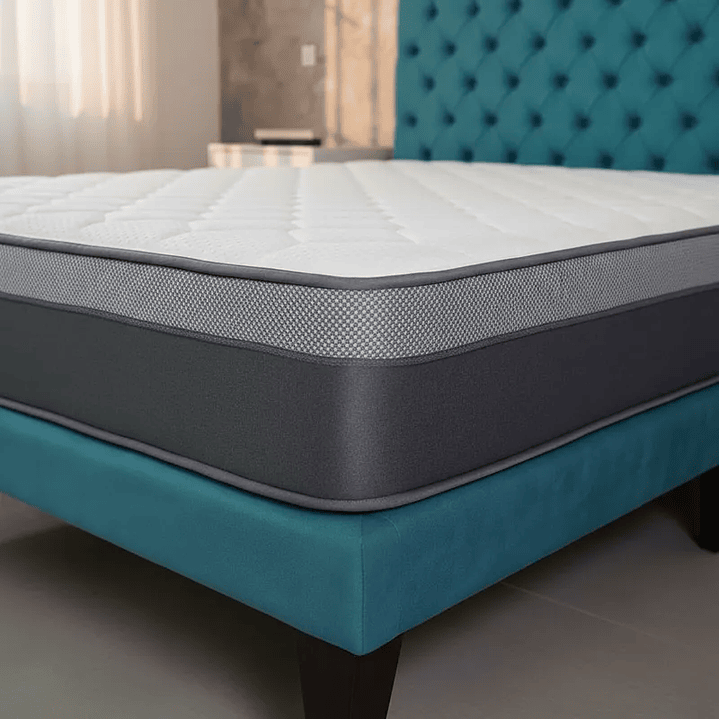 Cama Europea Super King + Respaldo Capitones + Colchón Pilow Funcional 3