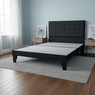 Cama Europea SUPER KING Base Dividida + Respaldo Abotonado