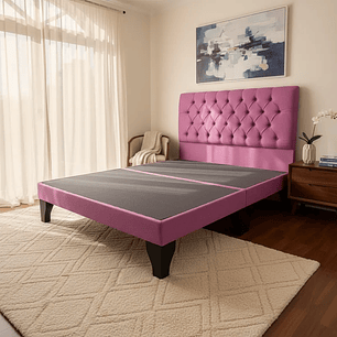 Cama Europea KING  Base Dividida + Respaldo Capitones