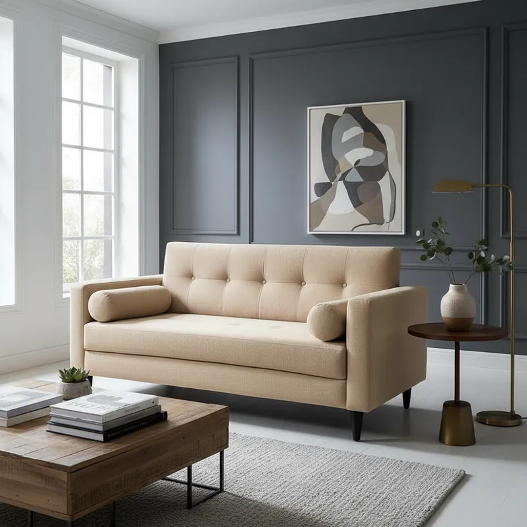 Sofá Retro - Tela Repelente a Líquidos 1