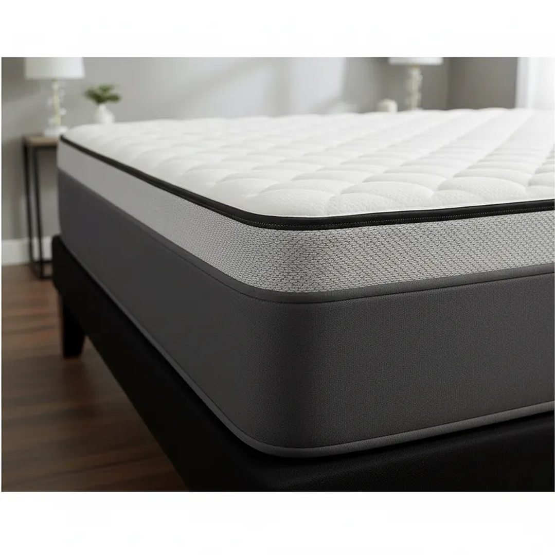 Cama Europea 2 Plazas Base Dividida Negro + Colchón 150x190x28cm 5